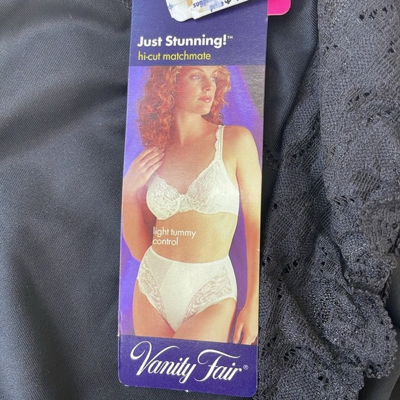Vintage Vanity Fair Womens Nylon Panties Underwear NWT Black Just Stunning XL - Picture 8 of 12